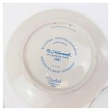 Porcelain Plates - Hummel Umbrella Boy 1981; Enesco E2360 Fruit Dish 7in; Bedtime Prayer Plate; Bedtime Story Plate (Lot of 4)