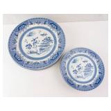 Emeralda Blue & White Plates Set - 6 Large, 6 Small (12 Pieces)