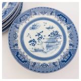 Emeralda Blue & White Plates Set - 6 Large, 6 Small (12 Pieces)
