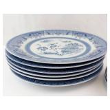 Emeralda Blue & White Plates Set - 6 Large, 6 Small (12 Pieces)