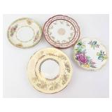 Assorted Bone China Plates - Royal Stafford, Rosina, Meito, Austria - Floral & Gold