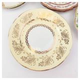 Assorted Bone China Plates - Royal Stafford, Rosina, Meito, Austria - Floral & Gold