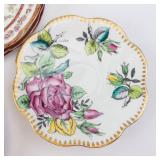 Assorted Bone China Plates - Royal Stafford, Rosina, Meito, Austria - Floral & Gold