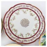Assorted Bone China Plates - Royal Stafford, Rosina, Meito, Austria - Floral & Gold