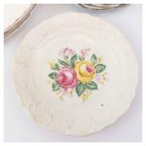 Floral Porcelain Dinnerware Set - 3 Rose Pattern Plates & Bowls with Gold Rim