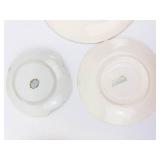 Floral Porcelain Dinnerware Set - 3 Rose Pattern Plates & Bowls with Gold Rim