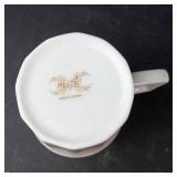 Maple White China Teacup & Saucer - Floral Botanical Transfer
