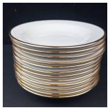 Germer - Porcelains 12-Piece Dinner Plates with Gold Rim Made in Brazil