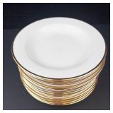 Germer - Porcelains 12-Piece Dinner Plates with Gold Rim Made in Brazil