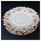 Winterling Bavaria Floral Plate & Saucers - Gold Trim Porcelain Set