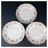 Winterling Bavaria Floral Plate & Saucers - Gold Trim Porcelain Set