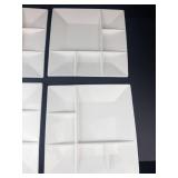 Swissmar Square 4-Section Ceramic Plates - White (4-Pack)