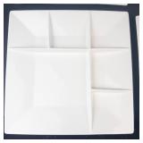 Swissmar Square 4-Section Ceramic Plates - White (4-Pack)