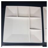 Swissmar Square 4-Section Ceramic Plates - White (4-Pack)