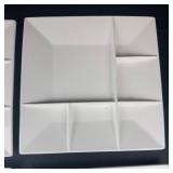 Swissmar Square 4-Section Ceramic Plates - White (4-Pack)