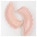 Pink Wing-Shaped Ceramic Dishes - No. 380 - Made in USA