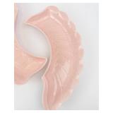 Pink Wing-Shaped Ceramic Dishes - No. 380 - Made in USA