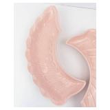 Pink Wing-Shaped Ceramic Dishes - No. 380 - Made in USA