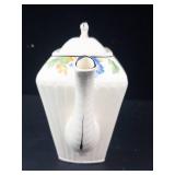 Harker Pottery Floral Teapot - Square Ceramic Teapot with Lid, Hand-Painted Floral