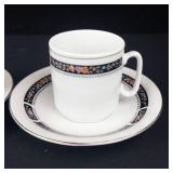 Remington Fine China Demitasse Cups & Saucers - Red Sea - 4-Piece Set