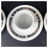 Remington Fine China Demitasse Cups & Saucers - Red Sea - 4-Piece Set