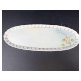 Floral Oval Porcelain Tray - Pink Flower Accent