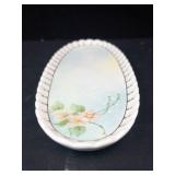 Floral Oval Porcelain Tray - Pink Flower Accent