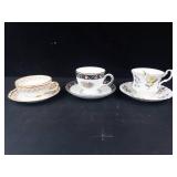 Teacups with Saucers - Assorted Floral Patterns (Set of 3)
