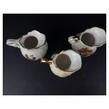 Vintage Porcelain Miniature Pitcher Set - 3-Piece Bird & Pheasant Motifs