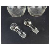 Vintage Clear Glass Cruets - Etched Leaf Pattern (Lot of 3)