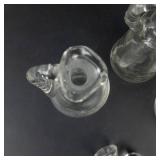 Vintage Clear Glass Cruets - Etched Leaf Pattern (Lot of 3)