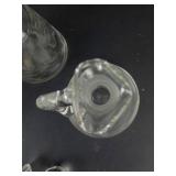 Vintage Clear Glass Cruets - Etched Leaf Pattern (Lot of 3)