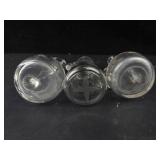 Vintage Clear Glass Cruets - Etched Leaf Pattern (Lot of 3)