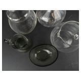 Clear Glassware Set - 5-Piece Cruet, Tinted Bowl, Creamer, Pear-Shaped Sugar Bowl & Pitcher