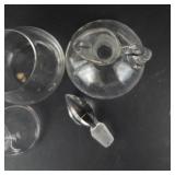 Clear Glassware Set - 5-Piece Cruet, Tinted Bowl, Creamer, Pear-Shaped Sugar Bowl & Pitcher