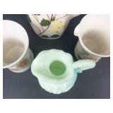 Rivera Caribe Pitcher & Creamer - Avon Jadeite Milk Glass Pitcher - Blue Ridge Betty Creamer