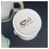 Rivera Caribe Pitcher & Creamer - Avon Jadeite Milk Glass Pitcher - Blue Ridge Betty Creamer