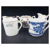Miniature Japanese Blue & White Porcelain Teacups - Made in Japan (Lot of 9)