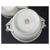 Fuji China Japan Floral Sugar Bowl With Twin Handles & Matching Creamer - Gold Trim - Vintage Porcelain