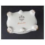 Jeannette Glass Louisa Candy Dish & Wilhelm Kunst Hand-Painted Porcelain Ashtray Box