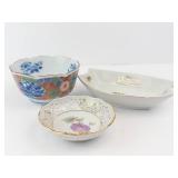 Lot of 3 Porcelain Dishes