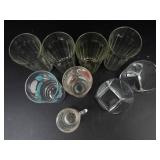 Vintage Glassware Set - A&W Mug, Bubble Up Glass, Highball & Square Tumblers