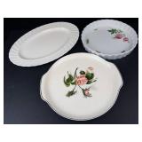 Universal Potteries Ballerina Moss Rose Platter - Christineholm Quiche Plate - Noritake Windsor White