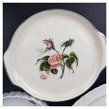 Universal Potteries Ballerina Moss Rose Platter - Christineholm Quiche Plate - Noritake Windsor White