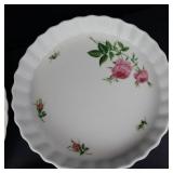 Universal Potteries Ballerina Moss Rose Platter - Christineholm Quiche Plate - Noritake Windsor White