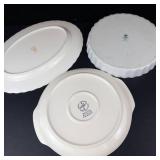 Universal Potteries Ballerina Moss Rose Platter - Christineholm Quiche Plate - Noritake Windsor White