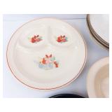 Buffalo China Serving Bowl, Dansk Plate, Universal Pottery Divided Plate, Sango Bowls (Lot of 5)