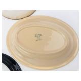 Buffalo China Serving Bowl, Dansk Plate, Universal Pottery Divided Plate, Sango Bowls (Lot of 5)