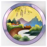 Five Vintage Plates: Noritake Mountain, Veasey Oval, Oldsmobile Runabout, Chokin, Strawflower