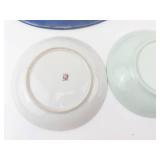 Five Vintage Plates: Noritake Mountain, Veasey Oval, Oldsmobile Runabout, Chokin, Strawflower